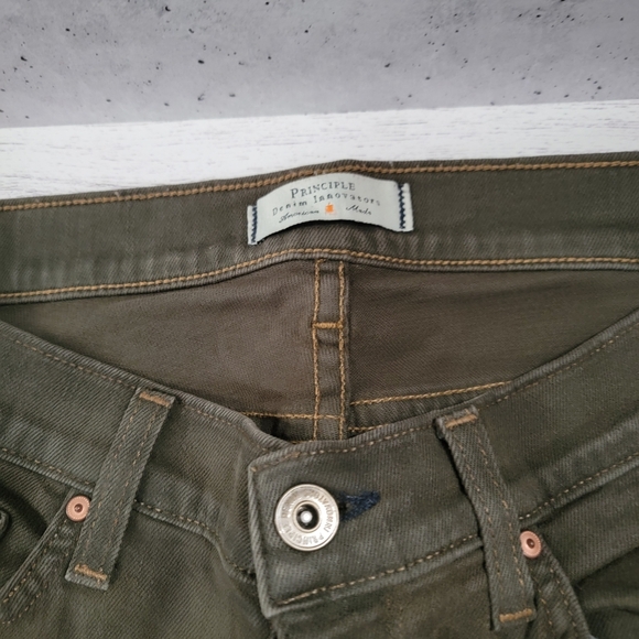 Principle Denim Innovators, Green Coated Skinny Jeans with Tapered Leg - Picture 3 of 6